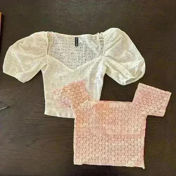H & M Stretch Lace Crop Top plus Bonus top - Picture 1 of 5
